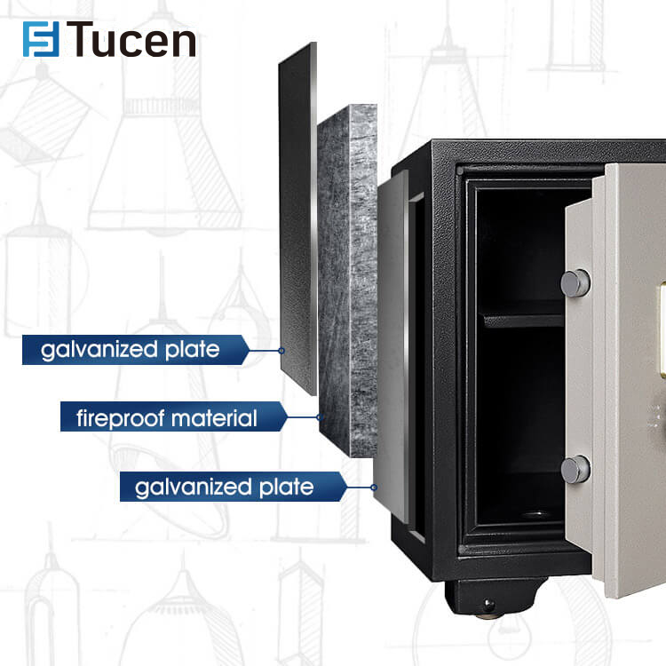 Tucen FP0300M Series Safety Box Fireproof Cabinet Rated Electronic Resistent Fire Proof Booil Safe 60 Minutes Fire Protection
