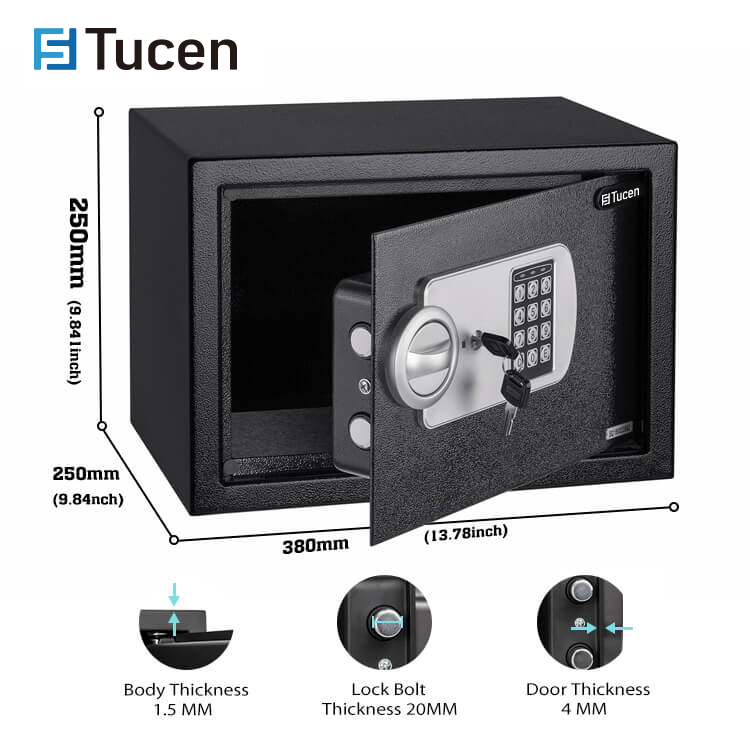E1600E Series Tucen Custom Home Security Small Electronic Digital Safe For Home Office